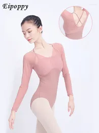 Stage Wear Adult Dance Practice Clothes Women's Spring And Autumn Long-Sleeved Ballet Halter Teacher Class Body