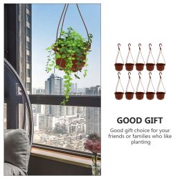 10 Sets Chlorophytum Pot Orchid Hanging Flowerpot Creative Wall Mounted Planters Outdoor Cactus Plastic