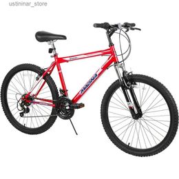 Bikes Ride-Ons Mountain Bike Boys 24 Inch Wheels with 18 Speed Grip Shifter and Dual Handbrakes in Red Bicycle Folding Mtb Bycyle Road Cycling L47