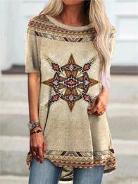 Ethnic Style TShirts Indian 3D Print Streetwear Womens Casual Fashion Oversized Short Sleeve T Shirt Female Tees Tops Clothing 240412