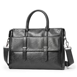 Männer Aktentasche hochwertige geschäftliche Marke PU Leder Schulter Messenger Bags Büro Handtasche für Jungen Mädchen Rucksack