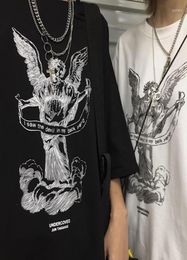 Men039s TShirts Shirt For Men Angel Printed Goth Tee Graphic Hip Hop Oversized Gothic Clothes Fashion Harajuku Loose TshirtsM1743738