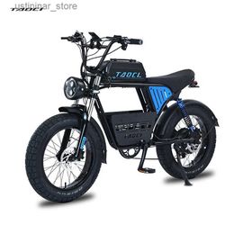 Bikes Ride-Ons Strong Electric Bicycle for Adults Brushless Motor Snow Bike 48V 18 Ah 1500W 20 in Fat Tyre L47