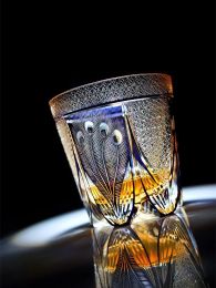 Open Screen Peacock Edo Kiriko Glass Manual Cut Purple Crysatal Wine Snifter Brandy Tumbler Rock Glasses Whisky Cup Glassware