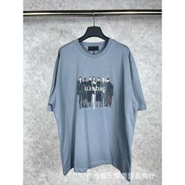 Correct Version b Classic Portrait Band Direct Spray Printed Short Sleeve T-shirt High Street Trendy Mens Womens T-shirt