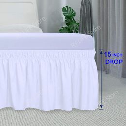 Home Hotel Bed Skirt Bed Cover Without Surface White Bed Skirt Elastic Band Wrap Around Bed Skirt Bed Protector Couvre Lit