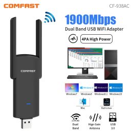 Cards 1900Mbps USB Wifi Dongle Adapter 5Ghz+ 2.4GDual Band RTL8814AU Wi fi Antenna LAN Card Win7 8 10 11 Kali Linux Desktop/Laptop/PC