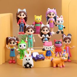 Gabbys House Doll Toys Smiling Cat Figura Hug Girl Gabby Magic Action Figures Christmas Decoration Kids Navidad Gift 240411