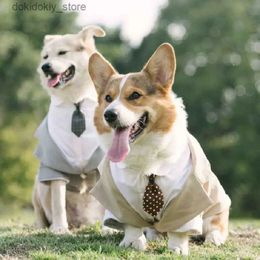 Dog Apparel 2023 Boy Do Clothes Weddin Suit Tuxedo Poodle Schnauzer Cori Shiba Inu Husky Labrador olden Retriever Bi Lare Do Clothin L49