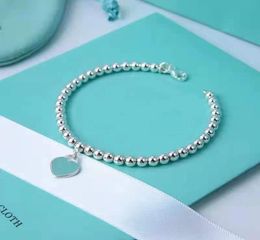2023 bracelet designer trinitys Luxury Eternal Couple Beaded Strands Bracelet Heart Balls 4MM Bead Bracelets For Women Green Blue 9532607
