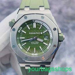 Timeless AP Wrist Watch Royal Oak Offshore Series 15710ST Avocado Green dial Automatic Mechanical Watch Mens 42mm full set