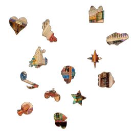 Unique Wooden Puzzles Exquisite Bookstore Wood Jigsaw Puzzle Craft Irregular Family Interactive Puzzle Gift for Kids Education