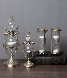 Europe hourglass timer 1530min clock sand metalglass decorative sand hourglasses timer for desk decoration A06314396084