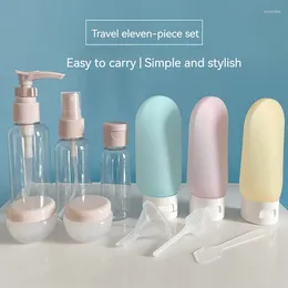 Liquid Soap Dispenser 11 Piece Travel Suit Cosmetic Bottle Plastic Lotion Toner Spray Shampoo And