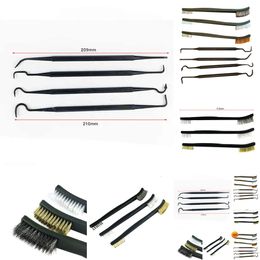 Wholesale Multipurpose 4 Hooks + 3 Copper Car Detailing Tool Accessories Wire Airbrush Duct Cleaning Brush