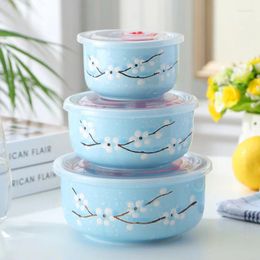 Bowls Ceramic Fresh-keeping Box Bowl Lunch Sealed Refrigerator Storage Microwave Oven