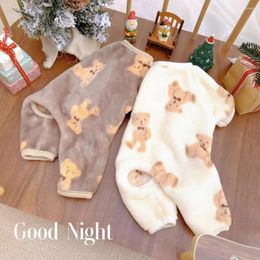 Dog Apparel Pet Jumpsuit Winter Autumn Puppy Fashion Cartoon Clothes Small Warm Sweater Cat Soft Pyjamas Chihuahua Pomeranian Yorkshire