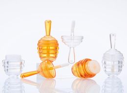 Honeycomb lip gloss tube 55ml empty bottle transparent amber plastic diy container mini cosmetic tool9897796