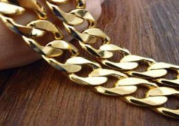 Long 23 6 Solid 18K Gold Plated Cuban Link Chain Mens Necklace fashion Jewellery Gifts224D8510598