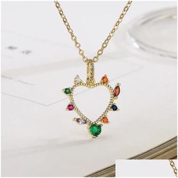 Pendant Necklaces Top Quality Women Girls Heart-Shaped Necklace Sweet And Romantic Birthday Jewelry Gift For Daily Wear Drop Delivery Dh6Ge