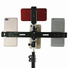 Multi-function Mobile Phone Stand 1/4 Tripod Mount 3-Position Bracket for Clip Video Live Selfie Stick Smartphone Camera Monopod