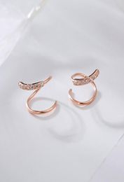 100 Real 925 Sterling Silver Spiral Stud Earrings for Women Korea Rose Gold Geometric Ear Jewellery Christmas Gifts YME5924973751