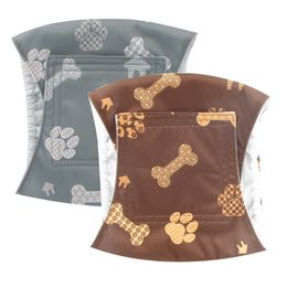 2Packs Ohbabyka Belly Bands for Male Dogs Reusable Doggie Diapers Absorbent Doggy Wraps with Adjustable Fastener for Small Dog