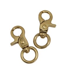 1piece Solid Brass Snap Hook Rotatable Lobster Clasps Trigger Clip Buckle for Leathercraft Bag Parts Strap Keychain Pet Leash