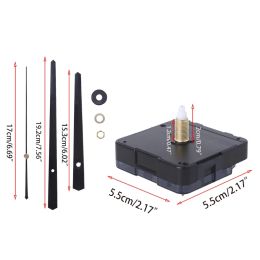 DIY Wall Clock Movement Mechanism with Hands Long Shaft Silent Battery Operated Watch Repair Parts Replacement Set