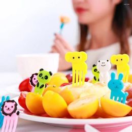Disposable Flatware Charming Cartoon Fruit Forks - Durable Plastic Lunch Box Tags Adorable Home Dessert Picks Toothpicks/