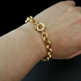 18k gold filled belcher bolt ring Link mens womens solid bracelet jewllery in 1824cm Length6926951