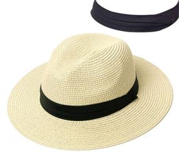 Summer Hat Women Panama Straw Hat Fedora Beach Vacation Wide Brim Visor Casual Summer Sun Hats for Women2984791