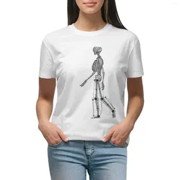 Women's Polos Skeleton Biomechanics Diagram Design Grey T-shirt Blouse Summer Top Womens Graphic T Shirts