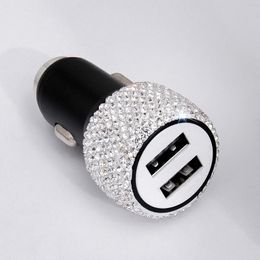 Diamond-mounted Car Phone Safety Hammer Charger Dual USB Fast-charged Diamond Car Phone Aluminum Alloy Car Charger