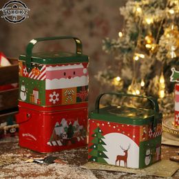 Christmas Candy Box Mini Tin Box Sealed Jar Jewellery Organiser Gift Package Candy Baking Cookies Biscuit Case For Home Storage