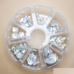 Loose Gemstones Natural Baroque Pearl Bead Diy Jewellery Fl Hole 8 Style Mix White Beads Christmas Gift 1Set/Lot Drop Delivery Dh6C2