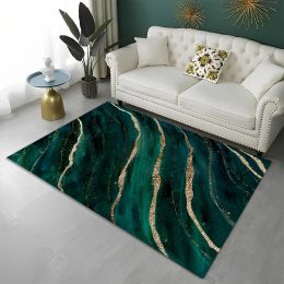 Nordic Green Gold Blue Black Marble Carpet Rug for Home Living Room Bedroom Sofa Doormat Decor,kid Area Rug Non-slip Floor Mat