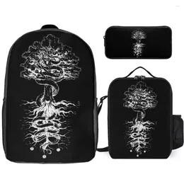 Backpack Awesome Tree Of Life 8 Firm Cozy Infantry Pack 3 In 1 Set 17 Inch Lunch Bag Pen Travel Graphic Cool