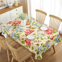 Floral Tablecloth Beautiful Flowers Rectangular Table Cover Dining Room Banquette Kitchen Outdoor Picnic Wedding Decoration