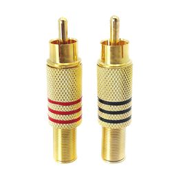 1/2/5 RCA Male Jack Plug Connector With Metal Spring Solder Type AV Plugs For PC Audio Vedio Welding DIY Parts