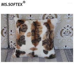 Pillow MS.Softex Natural Fur Pillowcase Animal Pattern Case Soft Plush Cover Decoration