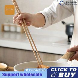 Chopsticks Super Long Wooden Extra Beech Kitchen 33cm Household Gadgets Tableware Cooking Frying Anti