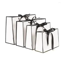 Gift Wrap 500pcs/a Lot Wholesale Custom Logo Luxury Boutique Clothing Shoes Bag High-quality Jewelry Gifts Wedding Packaging Paper Bags