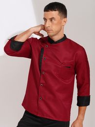 Chef Shirt Long Sleeve Waiter Workwear Cook Coat Jacket Cooks Uniform Kitchen Restaurant Hotel Work Food Service Clothes