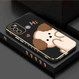 Hello Gog Gog Lanyard Plating Phone Case For Motorola Moto G60 G50 G53 G52 G42 G30 G20 G22 G52 E20 G9 Play Cover