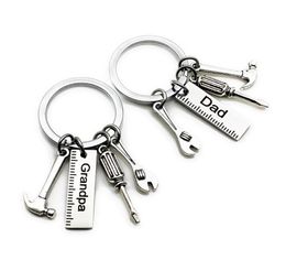 50pcslot New Stainless Steel Dad Tools Keychain Grandpa Hammer Screwdriver Keyring Father Day Gifts1 85 W22359680