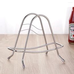 Kitchen Storage Stainless Steel Cutting Board Holder Stable Good Load-bearing Chopping Stand Non-slip Silver Lid Cover