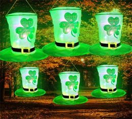 Party Hats Green Shamrock Hat Irish Festival Cap St Patricks Day Tophat Headdress Favours Decorations Props For Holiday7548724