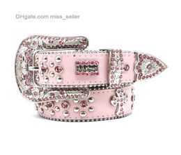 2022 Designer BeltSimon Guangzhou Rhinestone Belt for Women Handmade Personality Fashion Trend Hip Hop Punk Style Belt miss seer3202453