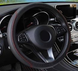 Car Steering Wheel Cover Skidproof Auto Steering wheel Cover AntiSlip Universal Embossing Leather Carstyling Fast delivery2094020